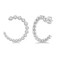 Graduated Diamond Half Hoop Earrings