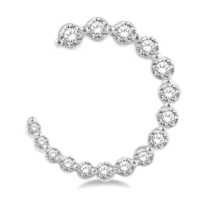 Graduated Diamond Half Hoop Earrings