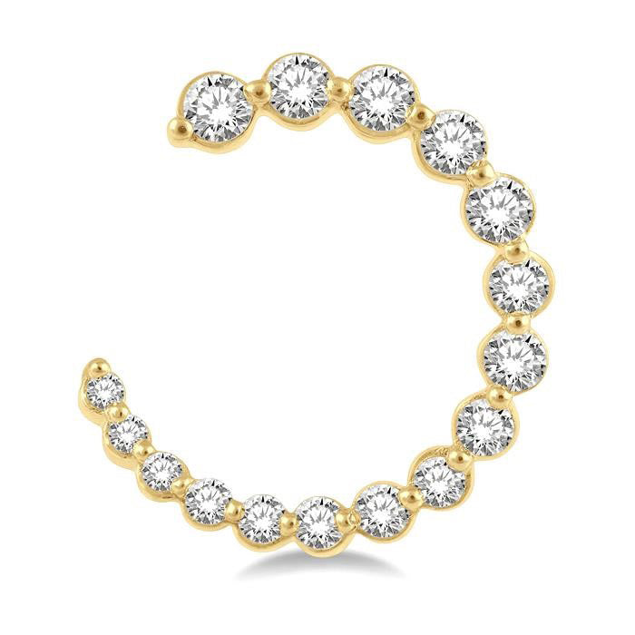 Graduated Diamond Half Hoop Earrings