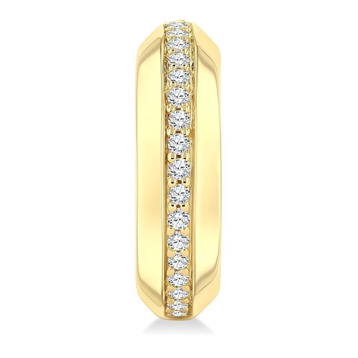 1/6 Ctw Round Cut Golden Glow Diamond Bold Fashion Half Hoop Earrings in 10K Yellow Gold