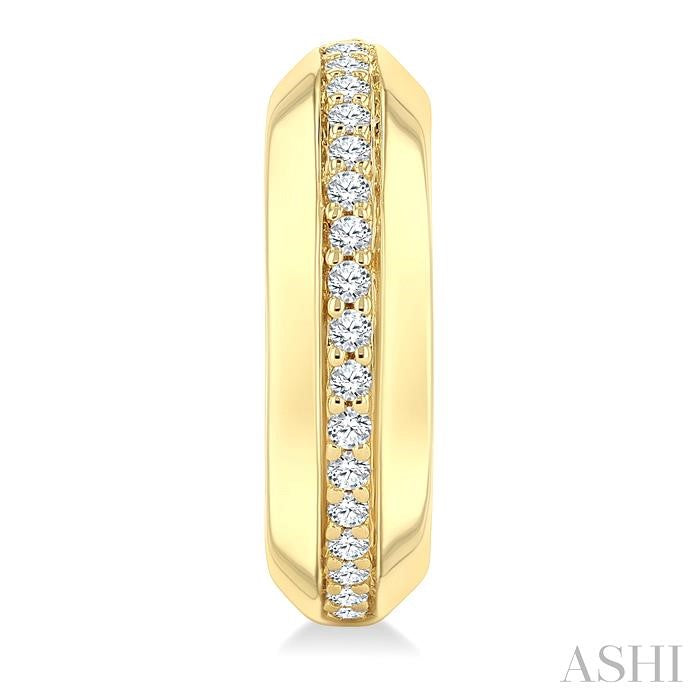 1/6 Ctw Round Cut Golden Glow Diamond Bold Fashion Half Hoop Earrings in 10K Yellow Gold