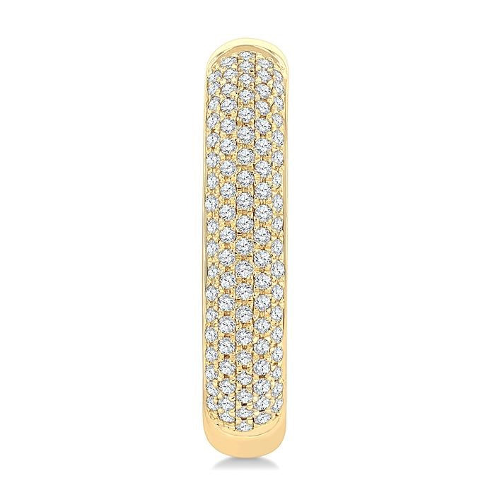 3/8 Ctw 5-Row Pave Set Round Cut Diamond Aeris Gold Fashion Half Hoop Earrings in 14K Yellow Gold