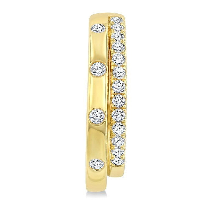 1/3 Ctw Round Cut Diamond Hoop Earrings in 14K Yellow Gold