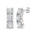 1 1/4 Ctw 3-Stone Round Cut Diamond Fashion Earrings in 14K White Gold