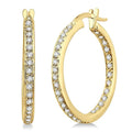 1/2 Ctw Round Cut Diamond Hoop Earrings in 14K Yellow Gold
