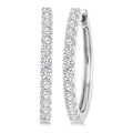1 Ctw Round Cut Diamond Hoop Earrings in 14K White Gold