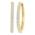 1 Ctw Round Cut Diamond Hoop Earrings in 14K Yellow Gold