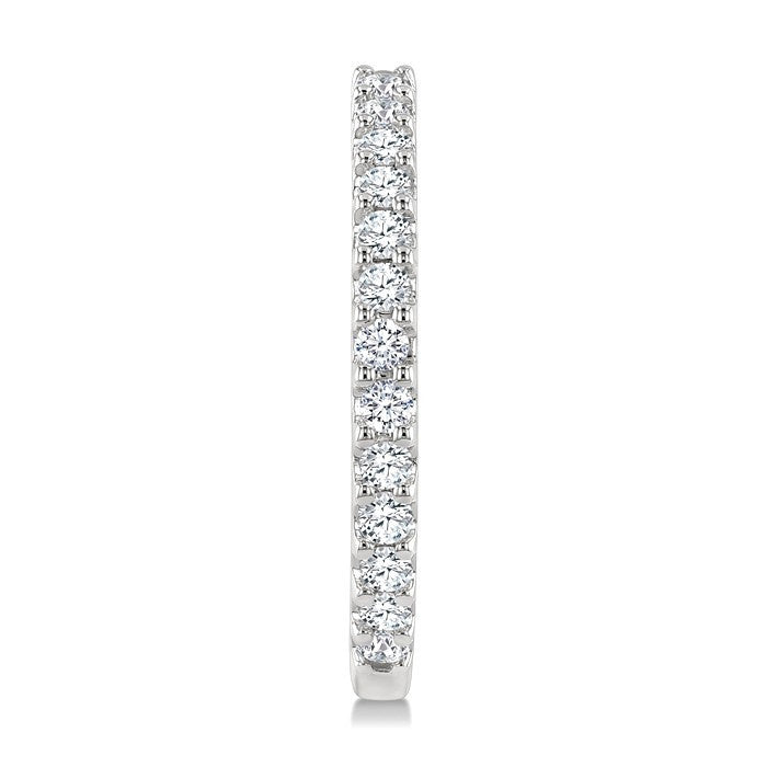3/4 Ctw Round Cut Diamond Hoop Earrings in 14K White Gold