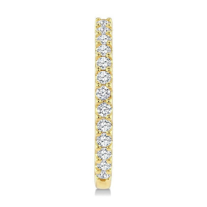3/4 Ctw Round Cut Diamond Hoop Earrings in 14K Yellow Gold