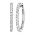 1/2 Ctw Round Cut Diamond Hoop Earrings in 14K White Gold