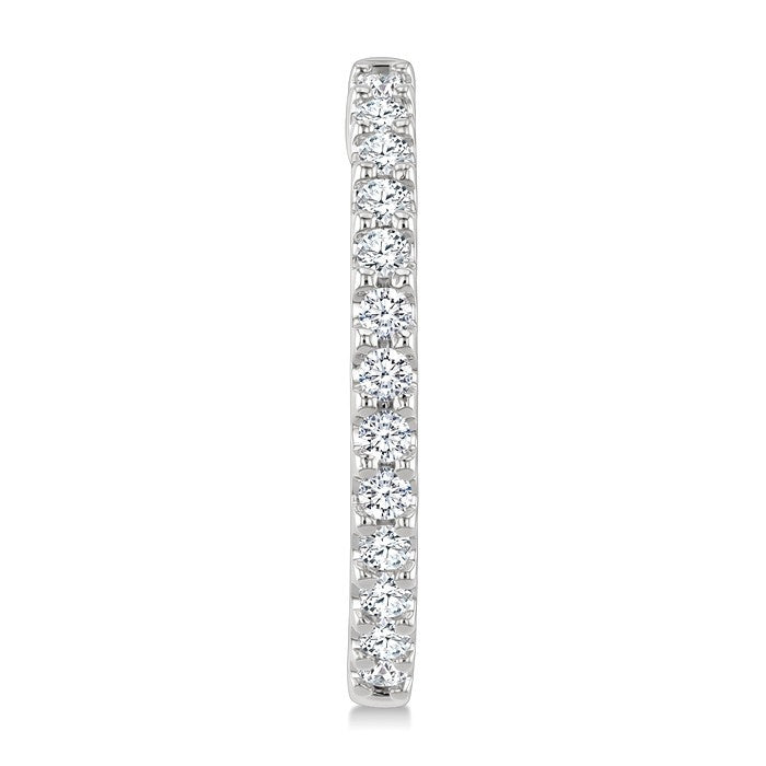 1/2 Ctw Round Cut Diamond Hoop Earrings in 14K White Gold
