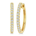 1/2 Ctw Round Cut Diamond Hoop Earrings in 14K Yellow Gold