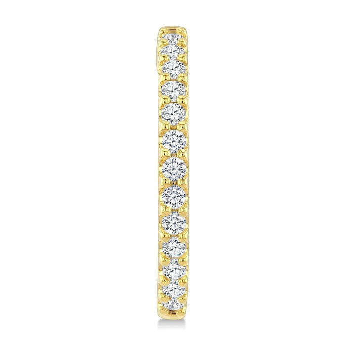 1/2 Ctw Round Cut Diamond Hoop Earrings in 14K Yellow Gold
