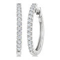 1/3 Ctw Round Cut Diamond Hoop Earrings in 14K White Gold