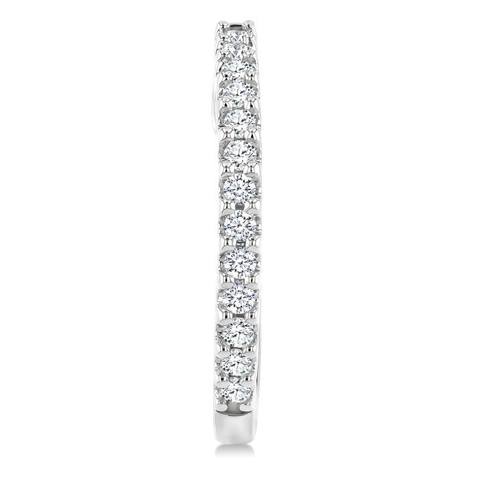 1/3 Ctw Round Cut Diamond Hoop Earrings in 14K White Gold