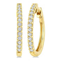 1/3 Ctw Round Cut Diamond Hoop Earrings in 14K Yellow Gold