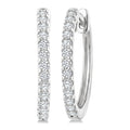1/4 Ctw Round Cut Diamond Hoop Earrings in 14K White Gold