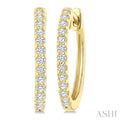 1/4 Ctw Round Cut Diamond Hoop Earrings in 14K Yellow Gold