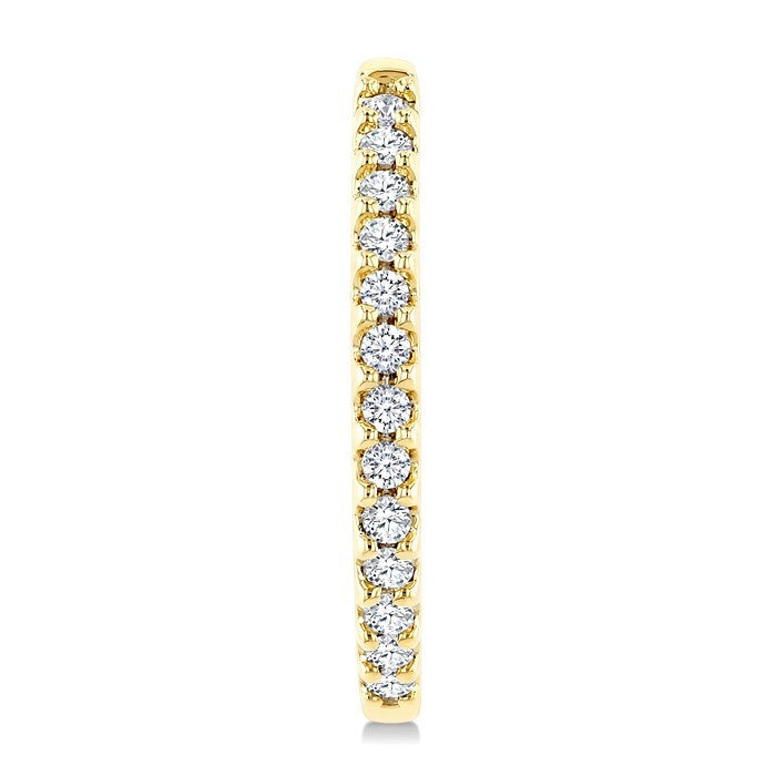 1/5 Ctw Round Cut Diamond Hoop Earrings in 10K Yellow Gold
