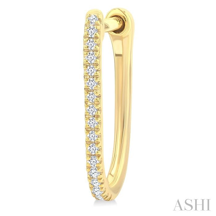 1/10 Ctw Round Cut Diamond Fashion Hoop Earrings in 10K Yellow Gold