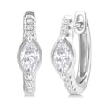 Marquise Shape Diamond Huggie Fashion Earrings