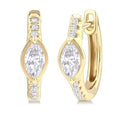 Marquise Shape Diamond Huggie Fashion Earrings