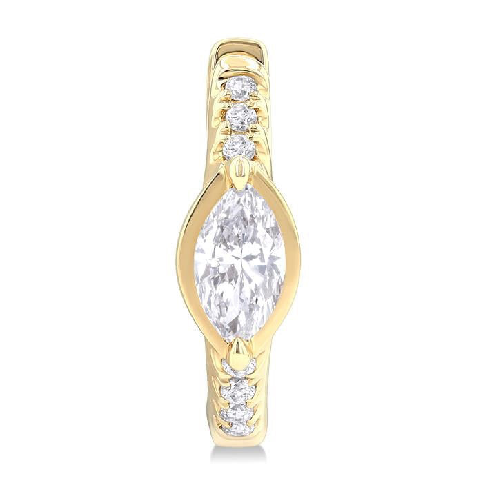 Marquise Shape Diamond Huggie Fashion Earrings