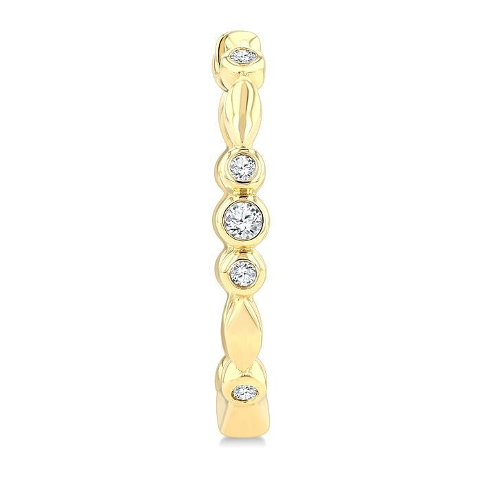 1/10 Ctw Round Cut Diamond Fashion Hoop Earrings in 10K Yellow Gold