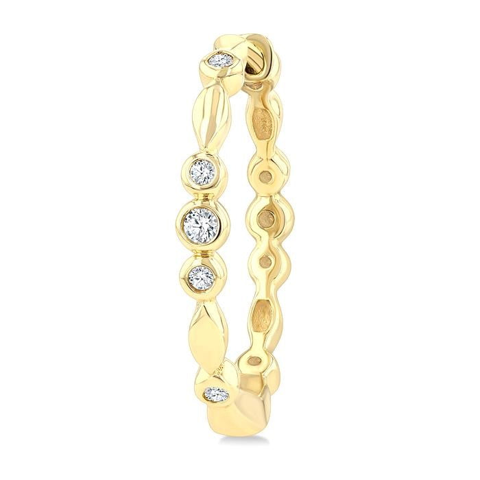 1/10 Ctw Round Cut Diamond Fashion Hoop Earrings in 10K Yellow Gold