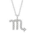 1/10 Ctw Scorpio Round Cut Diamond Zodiac Pendant With Chain in 10K White Gold