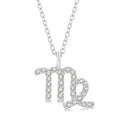1/8 Ctw Virgo Round Cut Diamond Zodiac Pendant With Chain in 10K White Gold