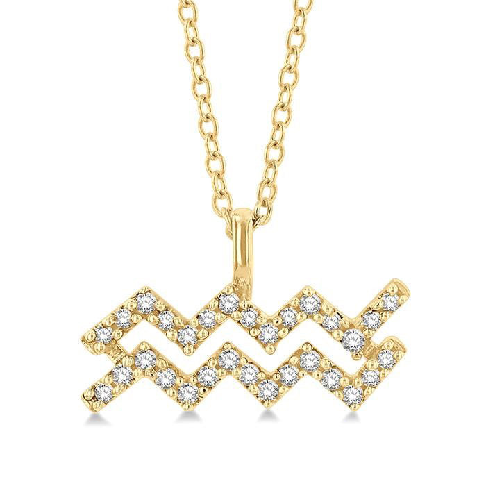 Celestia Tansy Aquarius Zodiac Diamond Pendant