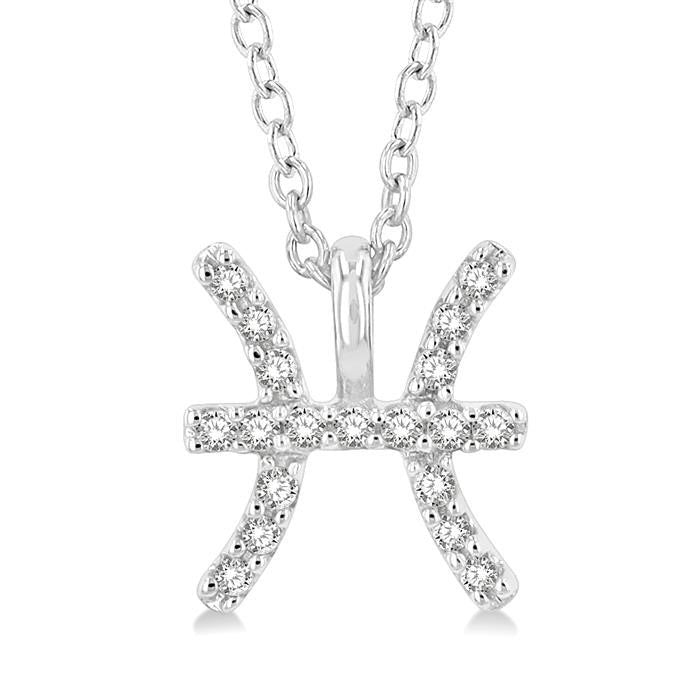 Gala Deneuve Pisces Zodiac Diamond Pendant
