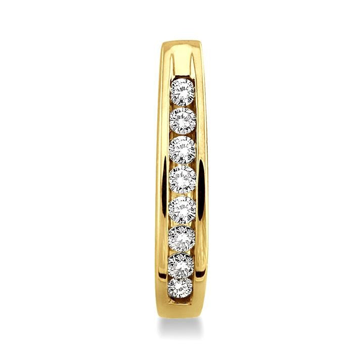 1/4 Ctw Round Cut Diamond Hoop Earrings in 14K Yellow Gold