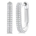 Double Row Diamond Hoop Earrings