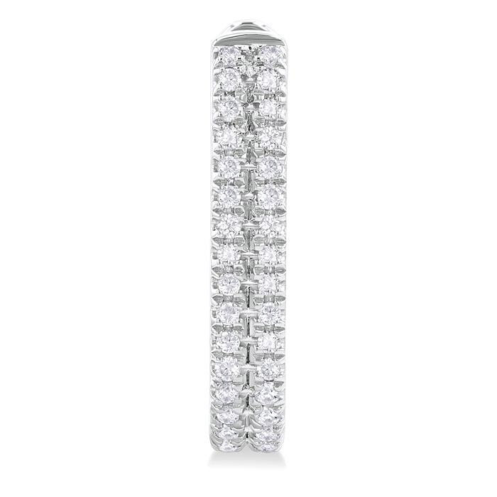 Double Row Diamond Hoop Earrings