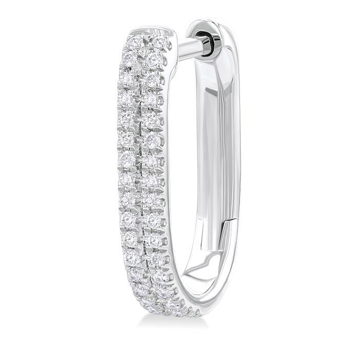 Double Row Diamond Hoop Earrings