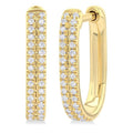 Double Row Diamond Hoop Earrings
