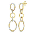 Oval Shape Link Diamond Fashion Earrings