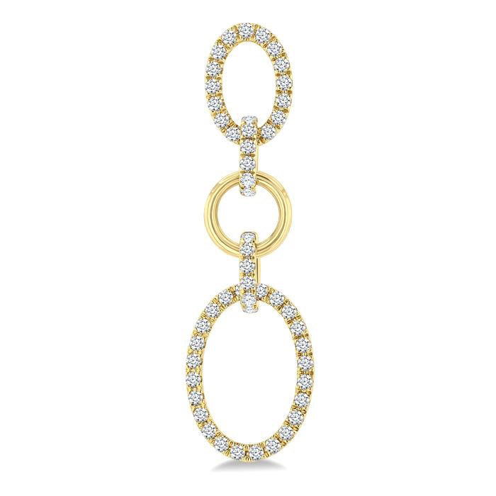 Oval Shape Link Diamond Fashion Earrings