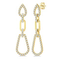 Pear Shape Link Diamond Fashion Earrings