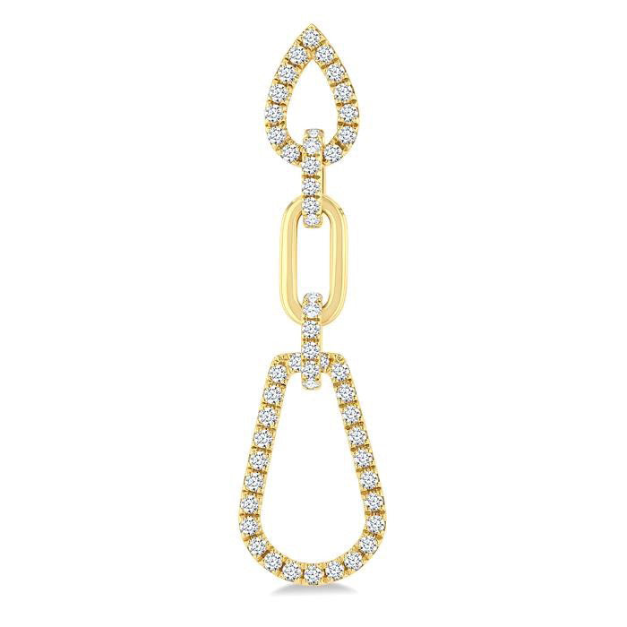 Pear Shape Link Diamond Fashion Earrings