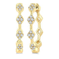 1/6 Ctw Geometric Shape Round Cut Diamond Fashion Hoop Earrings in 10K Yellow Gold