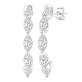 3/4 Ctw Marquise Cut Diamond Fashion Half Hoop Earrings in 14K White Gold