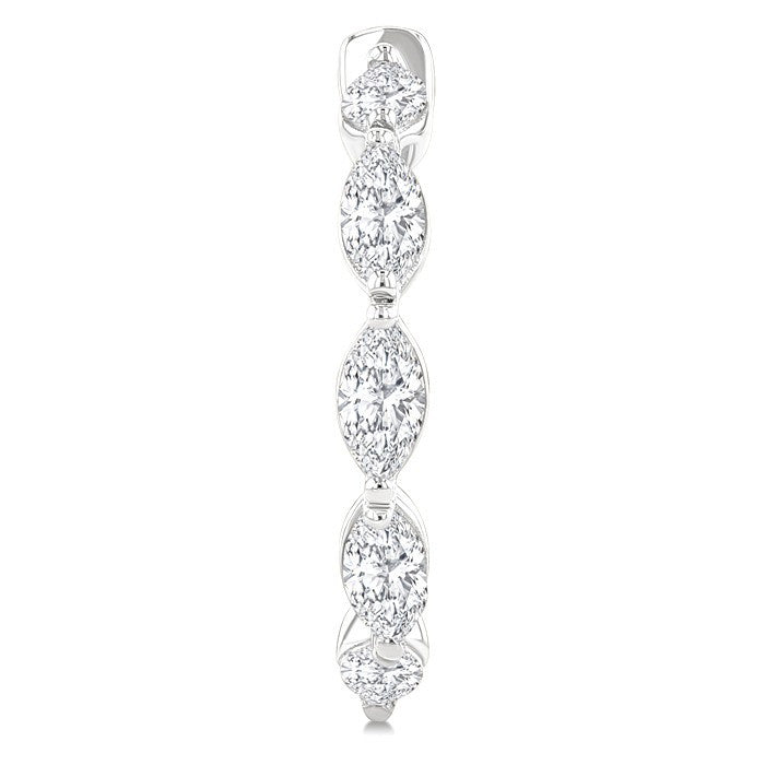 3/4 Ctw Marquise Cut Diamond Fashion Half Hoop Earrings in 14K White Gold