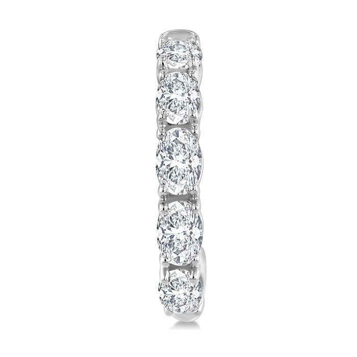 3/4 Ctw Oval Cut Diamond Link Fashion Half Hoop Earrings in 14K White Gold