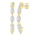 3/4 Ctw Marquise Cut Diamond Fashion Half Hoop Earrings in 14K Yellow Gold