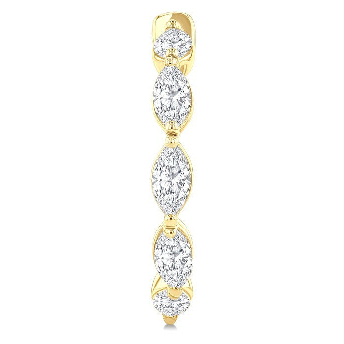 3/4 Ctw Marquise Cut Diamond Fashion Half Hoop Earrings in 14K Yellow Gold