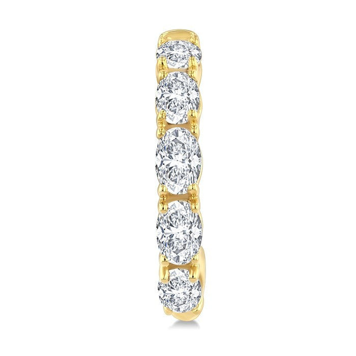 3/4 Ctw Oval Cut Diamond Link Fashion Half Hoop Earrings in 14K Yellow Gold