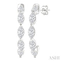 3/4 Ctw Marquise Cut Diamond Fashion Half Hoop Earrings in 14K White Gold